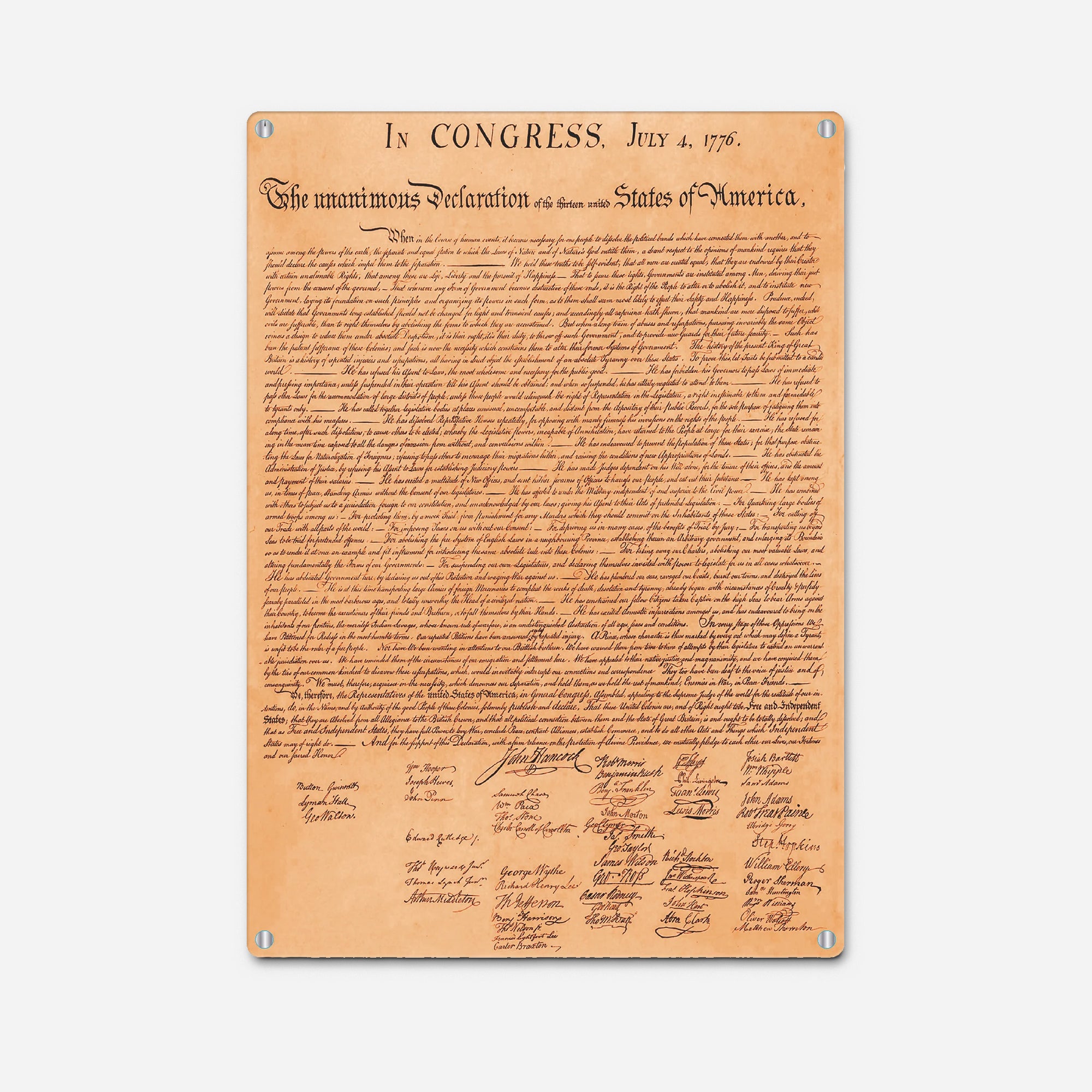 The Declaration of Independence Print Pale Horse Patriots